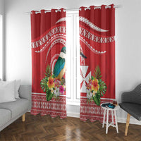 Wallis et Futuna Kingfisher Window Curtain Polynesian Tropical Flowers