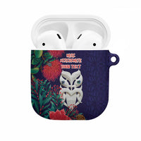 Maori Wheku Meri Kirihimete Personalised AirPods Case All Blue Indigenous Maori Motif LT9 Blue - Polynesian Pride