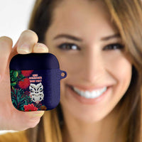 Maori Wheku Meri Kirihimete Personalised AirPods Case All Blue Indigenous Maori Motif LT9 - Polynesian Pride