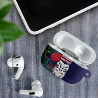 Maori Wheku Meri Kirihimete Personalised AirPods Case All Blue Indigenous Maori Motif LT9 - Polynesian Pride