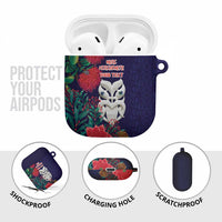 Maori Wheku Meri Kirihimete Personalised AirPods Case All Blue Indigenous Maori Motif LT9 - Polynesian Pride