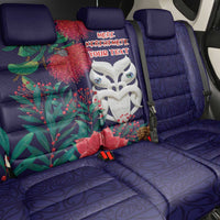 Maori Wheku Meri Kirihimete Personalised Back Car Seat Cover All Blue Indigenous Maori Motif - Polynesian Pride