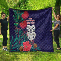 Maori Wheku Meri Kirihimete Personalised Quilt All Blue Indigenous Maori Motif - Polynesian Pride