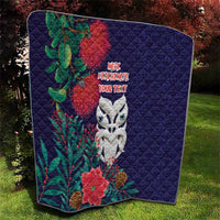 Maori Wheku Meri Kirihimete Personalised Quilt All Blue Indigenous Maori Motif - Polynesian Pride