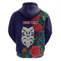 Maori Wheku Meri Kirihimete Personalised Zip Hoodie All Blue Indigenous Maori Motif - Polynesian Pride