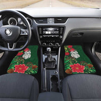 Maori Wheku Meri Kirihimete Personalised Car Mats All Green Indigenous Maori Motif - Polynesian Pride