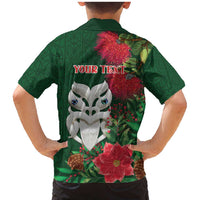 Maori Wheku Meri Kirihimete Personalised Family Matching Mermaid Dress and Hawaiian Shirt All Green Indigenous Maori Motif - Polynesian Pride