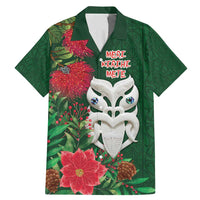 Maori Wheku Meri Kirihimete Personalised Family Matching Mermaid Dress and Hawaiian Shirt All Green Indigenous Maori Motif - Polynesian Pride