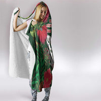 Maori Wheku Meri Kirihimete Personalised Hooded Blanket All Green Indigenous Maori Motif - Polynesian Pride