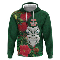 Maori Wheku Meri Kirihimete Personalised Hoodie All Green Indigenous Maori Motif - Polynesian Pride