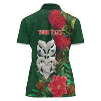 Maori Wheku Meri Kirihimete Personalised Women Polo Shirt All Green Indigenous Maori Motif - Polynesian Pride