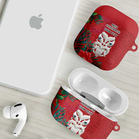 Maori Wheku Meri Kirihimete Personalised AirPods Case All Red Indigenous Maori Motif LT9 - Polynesian Pride