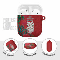 Maori Wheku Meri Kirihimete Personalised AirPods Case All Red Indigenous Maori Motif LT9 - Polynesian Pride