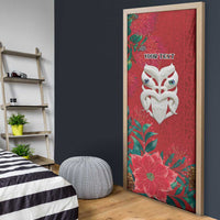 Maori Wheku Meri Kirihimete Personalised Door Cover All Red Indigenous Maori Motif - Polynesian Pride