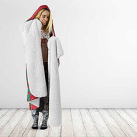 Maori Wheku Meri Kirihimete Personalised Hooded Blanket All Red Indigenous Maori Motif - Polynesian Pride