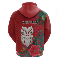 Maori Wheku Meri Kirihimete Personalised Hoodie All Red Indigenous Maori Motif - Polynesian Pride