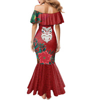 Maori Wheku Meri Kirihimete Personalised Mermaid Dress All Red Indigenous Maori Motif - Polynesian Pride