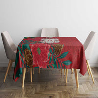 Maori Wheku Meri Kirihimete Personalised Tablecloth All Red Indigenous Maori Motif - Polynesian Pride