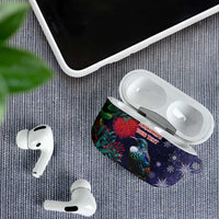 Tui Meri Kirihimete Personalised AirPods Case Pohutukawa Flowers Blue Motif LT9 - Polynesian Pride