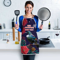 Tui Meri Kirihimete Personalised Apron Pohutukawa Flowers Blue Motif - Polynesian Pride