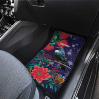 Tui Meri Kirihimete Personalised Car Mats Pohutukawa Flowers Blue Motif - Polynesian Pride