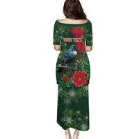 Tui Meri Kirihimete Personalised Puletasi Pohutukawa Flowers Green Motif - Polynesian Pride