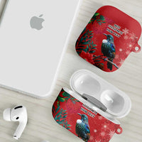 Tui Meri Kirihimete Personalised AirPods Case Pohutukawa Flowers Red Motif LT9 - Polynesian Pride