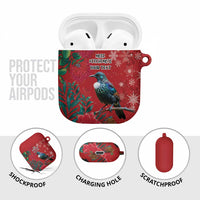 Tui Meri Kirihimete Personalised AirPods Case Pohutukawa Flowers Red Motif LT9 - Polynesian Pride