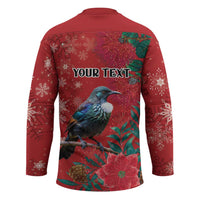 Tui Meri Kirihimete Personalised Hockey Jersey Pohutukawa Flowers Red Motif - Polynesian Pride