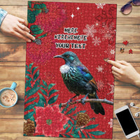 Tui Meri Kirihimete Personalised Puzzle Pohutukawa Flowers Red Motif - Polynesian Pride