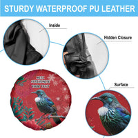 Tui Meri Kirihimete Personalised Spare Tire Cover Pohutukawa Flowers Red Motif - Polynesian Pride
