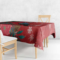 Tui Meri Kirihimete Personalised Tablecloth Pohutukawa Flowers Red Motif - Polynesian Pride