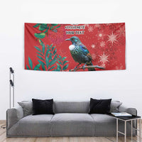 Tui Meri Kirihimete Personalised Tapestry Pohutukawa Flowers Red Motif - Polynesian Pride