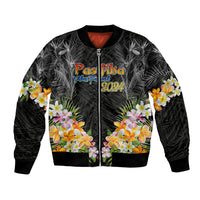 Pasifika Vibes Festival 2024 Auckland Bomber Jacket LT9 Unisex Black - Polynesian Pride