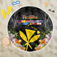 Pasifika Vibes Festival 2024 Beach Blanket Kanaka Maoli With Hawaiian Islands LT9 One Size 150cm Black - Polynesian Pride