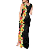 Hawaii Tropical Flowers Tribal Pattern Tank Maxi Dress No2 LT9 - Polynesian Pride