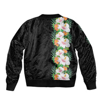 Hawaii Tropical Flowers Tribal Pattern Bomber Jacket No3 LT9 - Polynesian Pride