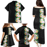 Hawaii Tropical Flowers Tribal Pattern Family Matching Puletasi and Hawaiian Shirt No3 LT9 - Polynesian Pride