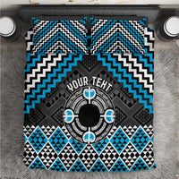 Personalised Aotearoa Niho Taniwha Motif Bedding Set Blue Style LT9 Blue - Polynesian Pride
