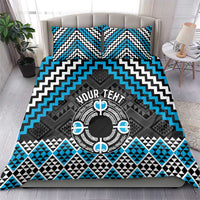 Personalised Aotearoa Niho Taniwha Motif Bedding Set Blue Style LT9 - Polynesian Pride