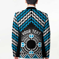Personalised Aotearoa Niho Taniwha Motif Blazer Blue Style - Polynesian Pride