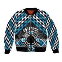 Personalised Aotearoa Niho Taniwha Motif Bomber Jacket Blue Style