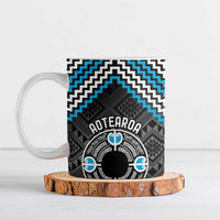 Personalised Aotearoa Niho Taniwha Motif Ceramic Mug Blue Style - Polynesian Pride