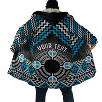 Personalised Aotearoa Niho Taniwha Motif Cloak Blue Style - Polynesian Pride