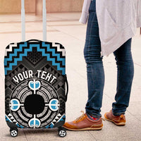 Personalised Aotearoa Niho Taniwha Motif Luggage Cover Blue Style LT9 Blue - Polynesian Pride
