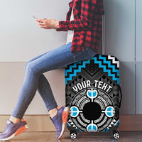 Personalised Aotearoa Niho Taniwha Motif Luggage Cover Blue Style LT9 - Polynesian Pride