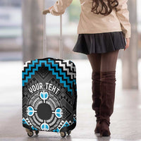 Personalised Aotearoa Niho Taniwha Motif Luggage Cover Blue Style LT9 - Polynesian Pride