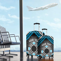 Personalised Aotearoa Niho Taniwha Motif Luggage Cover Blue Style LT9 - Polynesian Pride