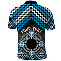 Personalised Aotearoa Niho Taniwha Motif Polo Shirt Blue Style