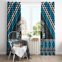 Personalised Aotearoa Niho Taniwha Motif Window Curtain Blue Style